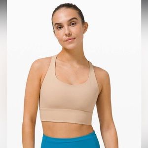 Lululemon longline energy bra cafe au lait size 8